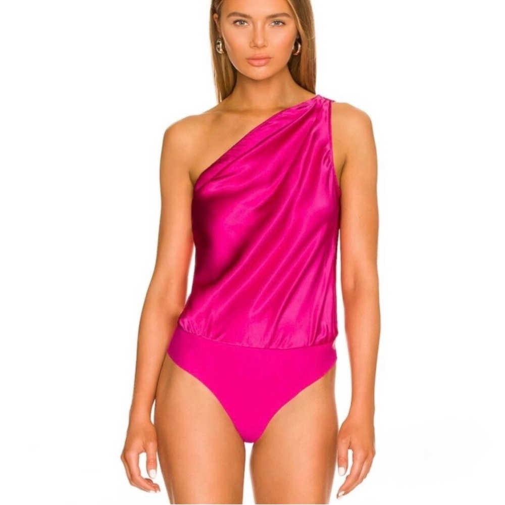 Cami NYC Darby Pink Silk Bodysuit